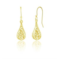 14K Yellow Gold Plated Teardrop Earrings