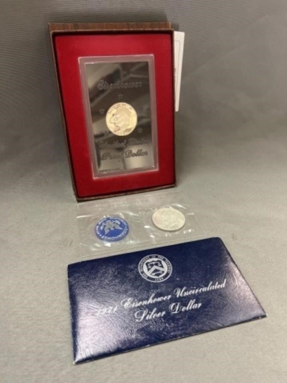 (2) Uncirc. Eisenhower $1 Coins