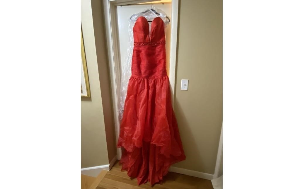 Red Mermaid Evening Prom Women Dress Formal Gown