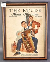 Framed 'The Etude' Magazine Cover From 1930