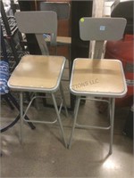 Pair Metal Barstool Chairs