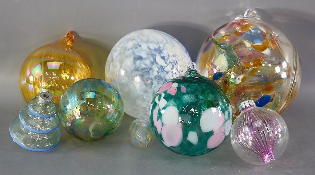(8) Art Glass Balls