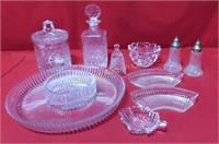 Crystal Ice Bucket, Decanter, Candy Bowl, Bell,