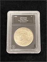 1922 Peace Silver Dollar in Plastic Holder