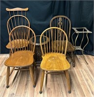 Windsor Back Chairs and Side Table
