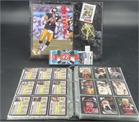Book Of NASCAR Cards & Pittsburg Steelers Plaque