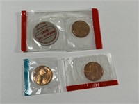 US MINT PROOF PENNIES - 1969D, 1990D, 1974