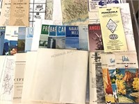 Vintage Maps. Folded