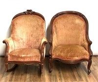 Victorian Ladies Chair and Rocking Chair