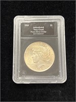 1924 Peace Silver Dollar in Plastic Holder