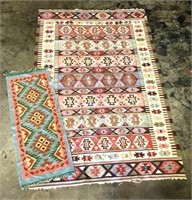 Large and Small Handmade Kilim Style Afghan Rugs