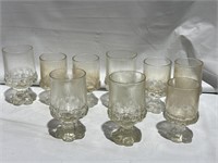 9-Pk Vintage Glass Cups Different Size
Used