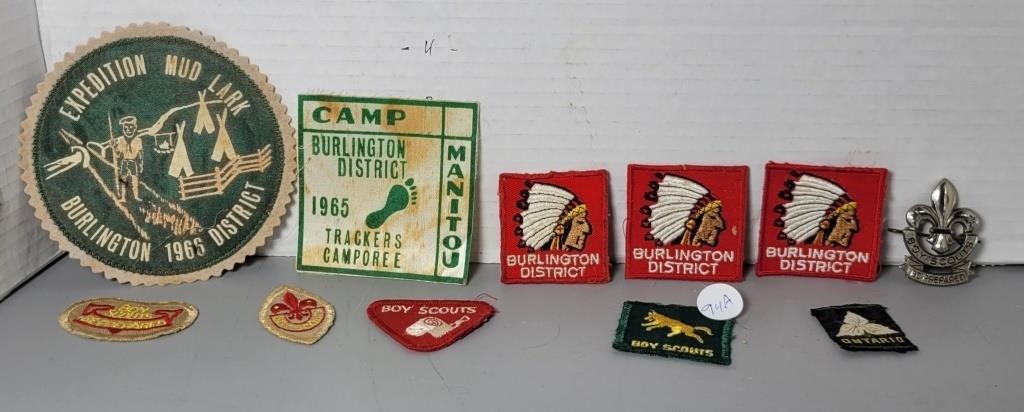 BURLINGTON BOY SCOUTS PATCHES 1965 MANITOU CAMPORE
