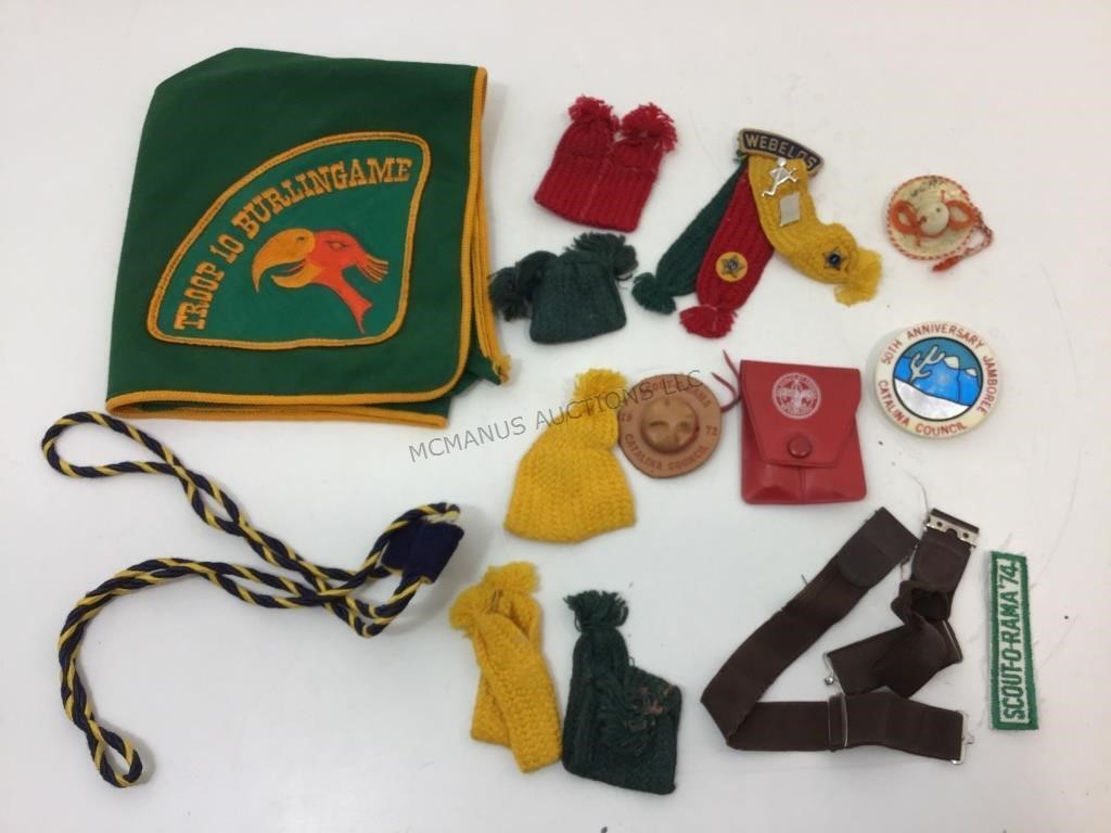 Scouting flair. Pins, patches, sash and more.