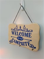 Welcome To Our Campsite Wooden Sign