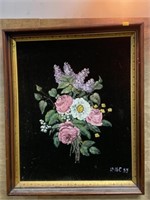 Framed Velvet Painting