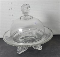 ELEGANT VICTORIAN GLASS BUTTER CHEESE DISH