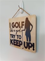 Golf Theme Wooden Sign