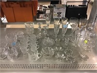 Assorted crystal and glassware.