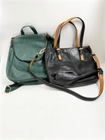 Osgoode Marley Green Leather Backpack and Vera Bra