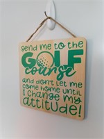 Golf Theme Wooden Sign
