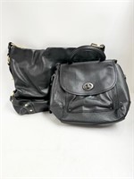 Two Coach Black Leather Shoulder Bags