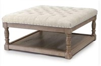 Absolute Furniture Square Beige Tufted Coffee
