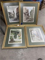 4 Framed and matteded land scapes 15 X 17