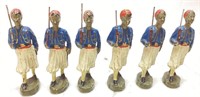 (5) ANTIQUE ELASTOLIN TURCOS SOLDIER FIGURES