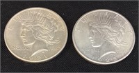 (2) 1921-p HIGH RELIEF & 1925-p SILVER PEACE