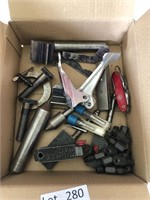 Box Lot of Misc Tools Pocketknife Burs
