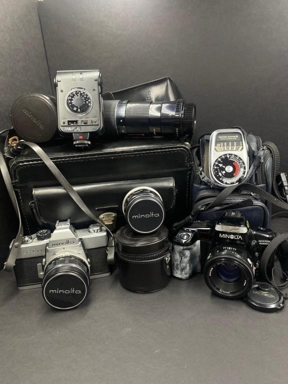 Assorted Minolta Cameras and Equipment with Access