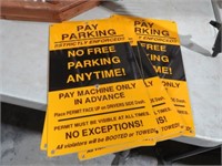 5 TIN PARKING SIGNS