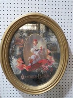 GOLD OVAL FRAMED ANHEUSER BUSCH ADVERT. MIRROR