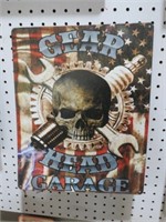 TIN GEAR HEAD ADV SIGN