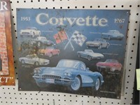 TIN CORVETTE ADV SIGN 1953-1967