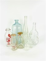 8 Clear Glass Bottles