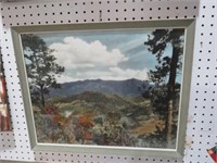 VINTAGE FRAMED PRINT OF MOUNT LE CONTE