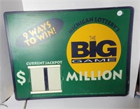 MICHIGAN LOTTERY'S THE BIG GAME LIGHT UP SIGN