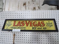 VINTAGE FRAMED LAS VEGAS CIGAR ADVERT. SIGN