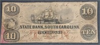 1855  $10  The State Bank Charleston, So. Carolina