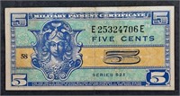 Series 521  5 Cents  Military Payment Certificate