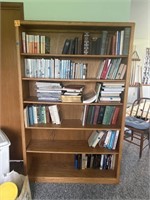 Large Oak Bookshelf with 6 Shelves Heavy