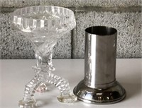 Crystal and Stainless Steel  Vases