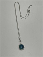 17 3/4 " 925 Silver Necklace and Pendant with