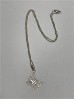 18 " 925 Silver Butterfly Necklace