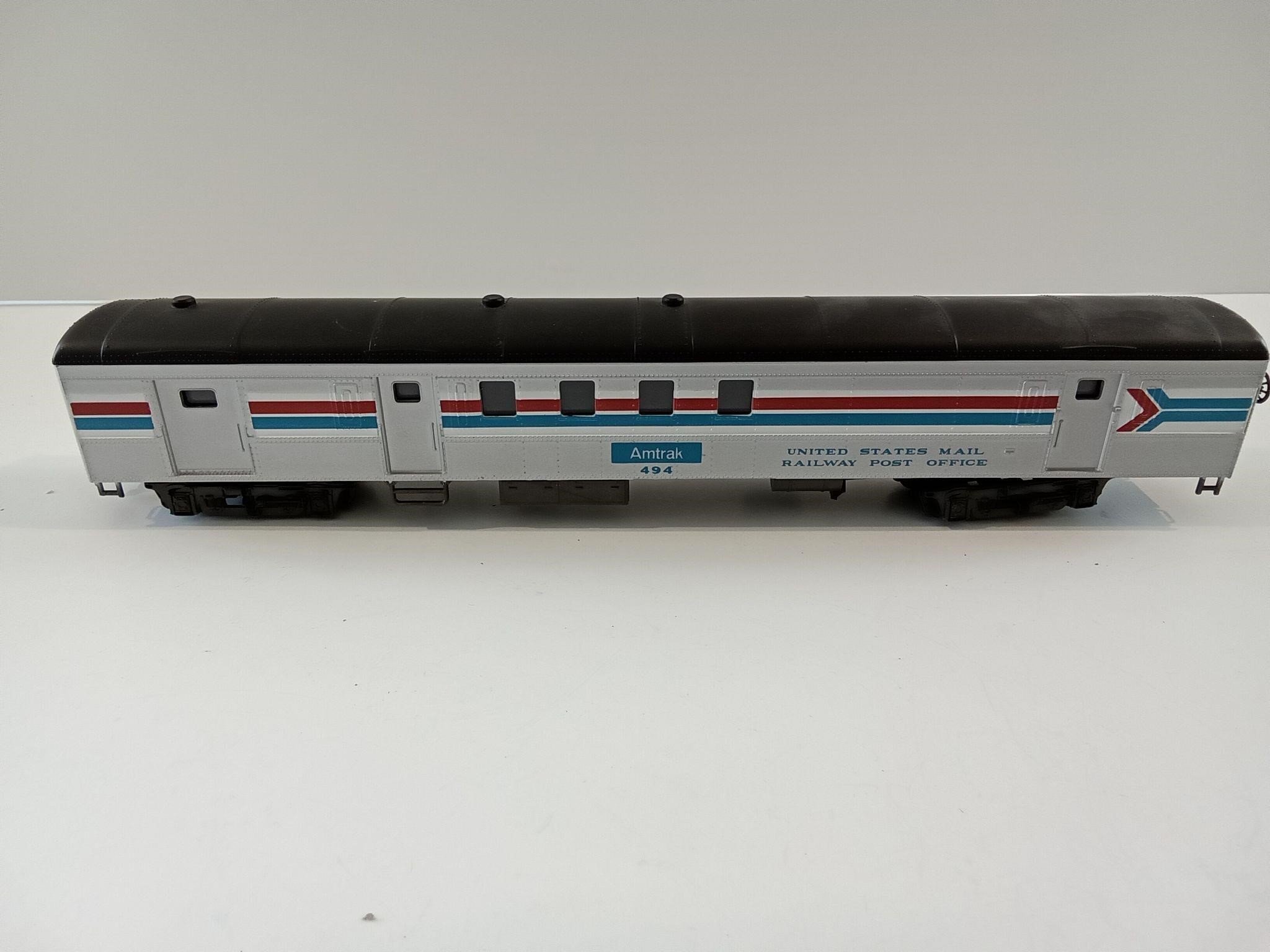 Amtrak Passenger Train with Mail Car and Cargo Car