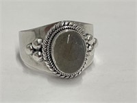 925 Silver Moonstone Ring Size 6 1/2