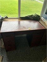 Wooden Desk with 9 Drawers