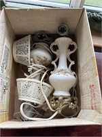 2 antique lamps all parts